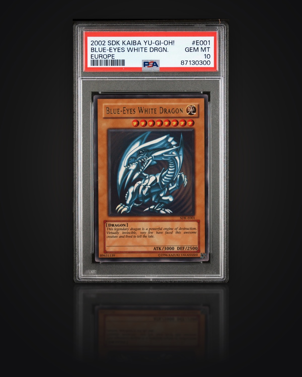 Blue-Eyes White Dragon, Starter Deck: Kaiba (European Release), 2002 — graded PSA 10 — Gem Mint
