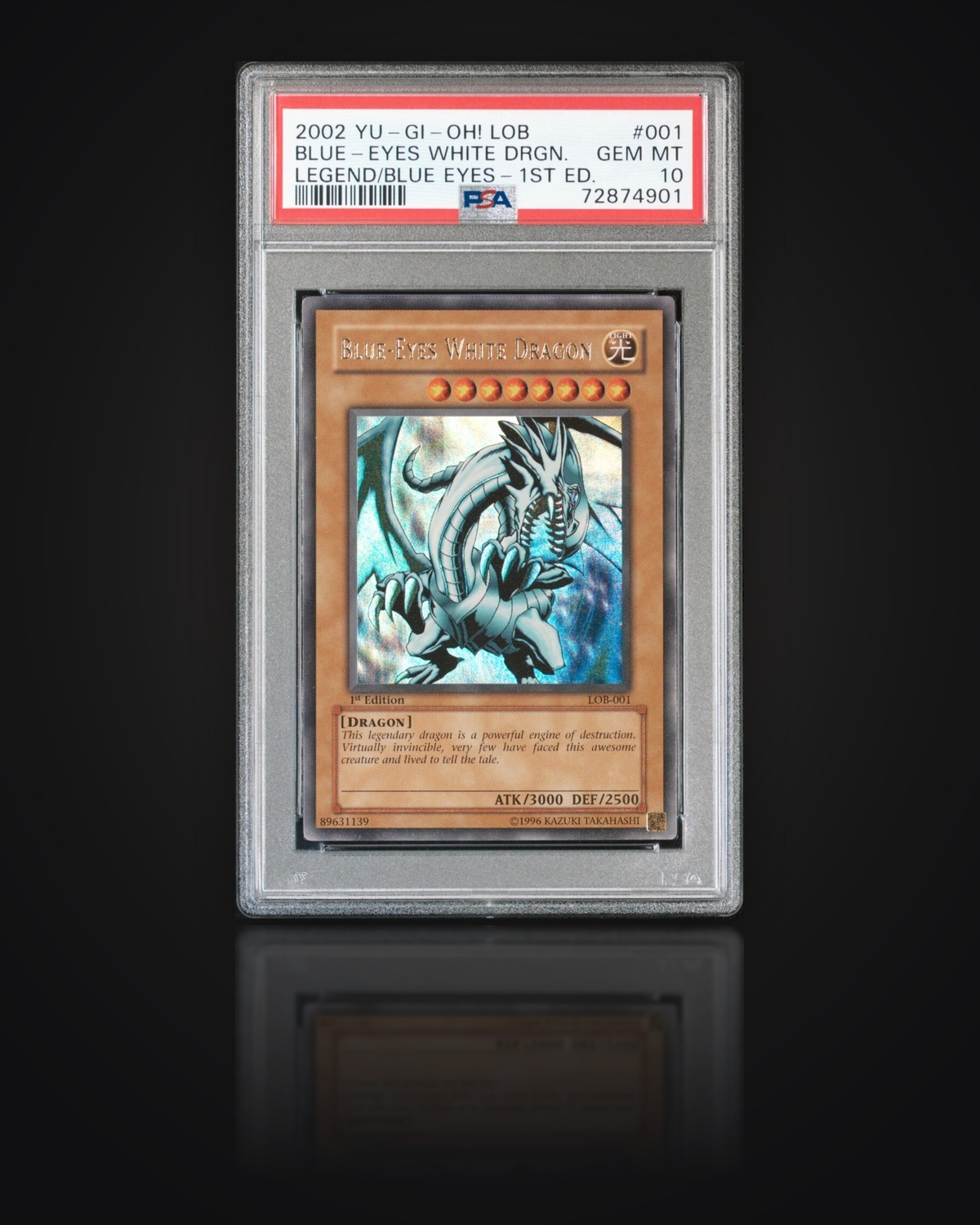 Blue-Eyes White Dragon, Legend of Blue Eyes White Dragon — 1st Edition, 2002 — graded PSA 10 — Gem Mint
